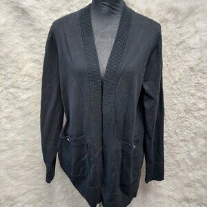 Michael Michael Kors Women's Black Open Front Pockets Cardigan Size M